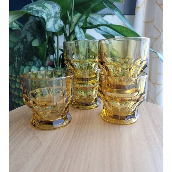 Anchor Hocking Other - (5) Vintage Amber 5 oz glasses Anchor Hocking
